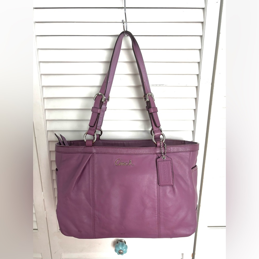 Coach Ashley Purse
12" across, 8.5" high 
Strap drop 9"